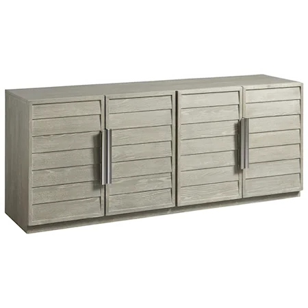 Entertainment Console with Louvered Doors